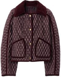Burberry - Cropped Quilted Nylon Floriston Jacket - Lyst