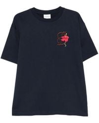 Drole de Monsieur - T-Shirt À Motif Hibiscus Brodé - Lyst