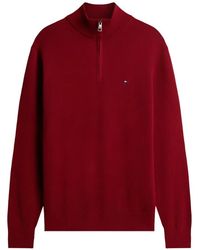 Tommy Hilfiger - Quarter-Zip Logo-Embroidered Sweater - Lyst