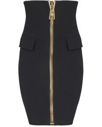 Balmain - Falda corta con bolsillo y cremallera - Lyst