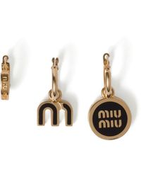 Miu Miu - Enamel Hoop Earrings (set Of Three) - Lyst