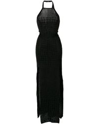 Balmain - Robe longue à effet peau de crocodile - Lyst