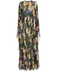 Dolce & Gabbana - Maxikleid aus Seide mit Blumen-Print - Lyst