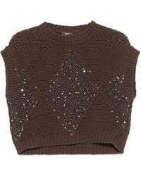 Peserico - Sequin-Embellished Cotton Vest - Lyst