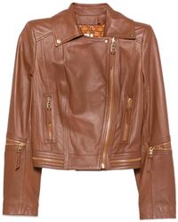 Elisabetta Franchi - Zipped Biker Jacket - Lyst