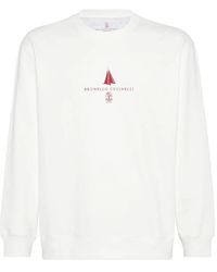 Brunello Cucinelli - Logo-Print Sweatshirt - Lyst