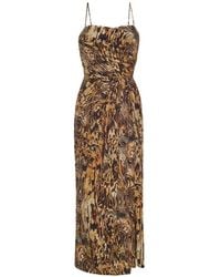 Adam Lippes - Cari Draped Pattern Midi Dress - Lyst
