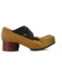 Uma Wang - Cross-Strap Pleated-Toe Ballet Flats - Lyst