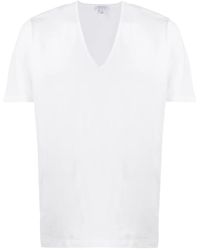 Sunspel - Camiseta Con Cuello En V - Lyst