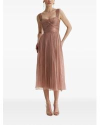 Framboise - Rialto Pleated Lace-Up Midi Dress - Lyst