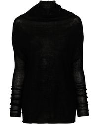 Rick Owens - Ribbed-sleeves Fine-knit Jumper - Lyst