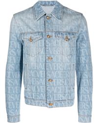 Versace - Chaqueta vaquera con logo - Lyst