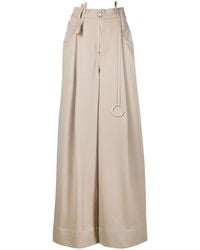 The Attico - Embellished Wide-Leg Wool Trousers - Lyst