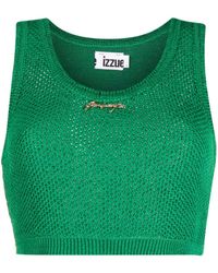 Izzue - Logo-plaque Knitted Top - Lyst