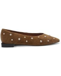 Ángel Alarcón - Stud-Embellished Suede Ballet Flats - Lyst