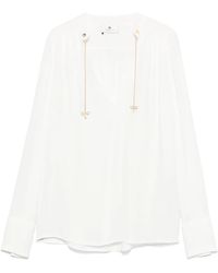 Elisabetta Franchi - Logo-Charms Georgette Blouse - Lyst