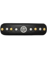 Versace - Embellished Leather Hair Clip - Lyst