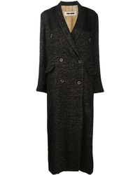 Uma Wang Knitted Loose Fit Double-breasted Coat - Brown