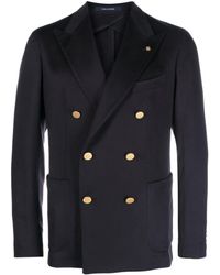 Tagliatore - Double-Breasted Cashmere Blazer - Lyst