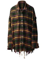 R13 - Distressed Check-Pattern Shirt - Lyst