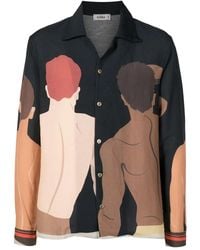 Amir Slama - Graphic-Print Long-Sleeved Shirt - Lyst