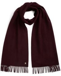 Tommy Hilfiger - Fringed Logo-Plaque Scarf - Lyst