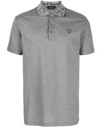 Versace - Greca short-sleeved polo shirt - Lyst