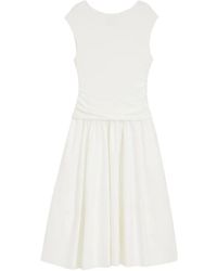 BOSS - Ruched-Detail Midi Dress - Lyst