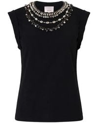 Cinq À Sept - Bella Crystal-Embellished T-Shirt - Lyst