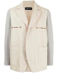Undercover - Contrasting-Sleeve Cotton Blazer - Lyst