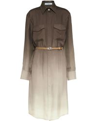Prada - Gradient Silk Shirtdress - Lyst