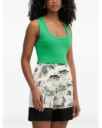 KARL LAGERFELD - Ribbed-Knit Logo-Embroidered Top - Lyst