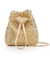 Prada - Embellished Satin Mini-pouch - Lyst