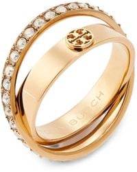 Tory Burch - Icon Pavé Double Ring - Lyst