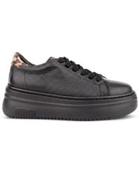 SERGIO MORETTI FIRENZE - Leopard-Print Platform Sneakers - Lyst