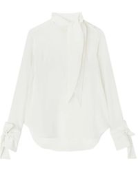 Ermanno Scervino - Bow-detailed Tie-neck Blouse - Lyst