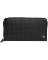 Tommy Hilfiger - Portefeuille Zippé En Cuir Monogramme Embossé - Lyst