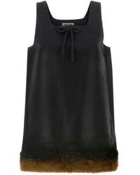 Miu Miu - Double Wool And Shearling Dress - Lyst