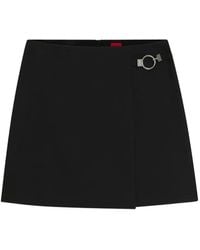 HUGO - Wrap Mini Skirt With Metal Carabiner - Lyst