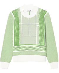 Lacoste - Tennis Court-Jacquard Sweater - Lyst