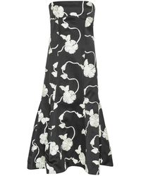 ROTATE BIRGER CHRISTENSEN - Vestido Midi Con Estampado Floral - Lyst