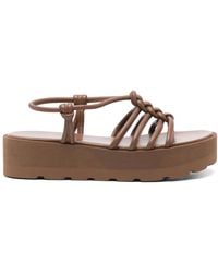Gianvito Rossi - Braune Ledersandalen Mit Fersenriemen - Lyst