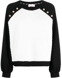 Liu Jo - Knitted-panel Button-details Sweatshirt - Lyst