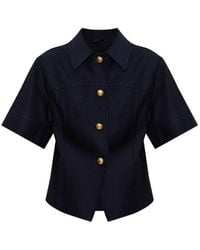 Max Mara - Short-Sleeve Button-Up Jacket - Lyst