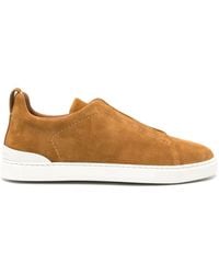 Zegna - Sneakers low top triple stitchTM in suede - Lyst