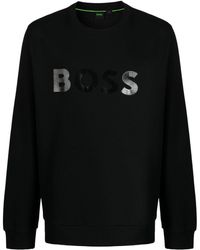 BOSS - Salbo Mirror Cotton Sweatshirt - Lyst
