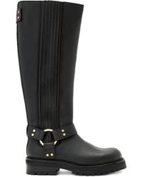 AllSaints - 450Mm Maddie Leather Boots - Lyst
