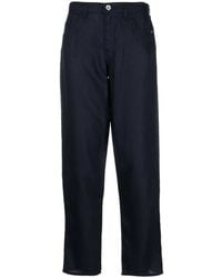 Emporio Armani - Straight-Leg Linen Trousers - Lyst