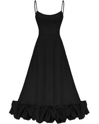 POST MERIDIEM - Flared Bustier Midi-Jurk - Lyst