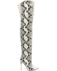 Paris Texas - 90Mm Snakeskin-Print Pointed-Toe Leather Boots - Lyst